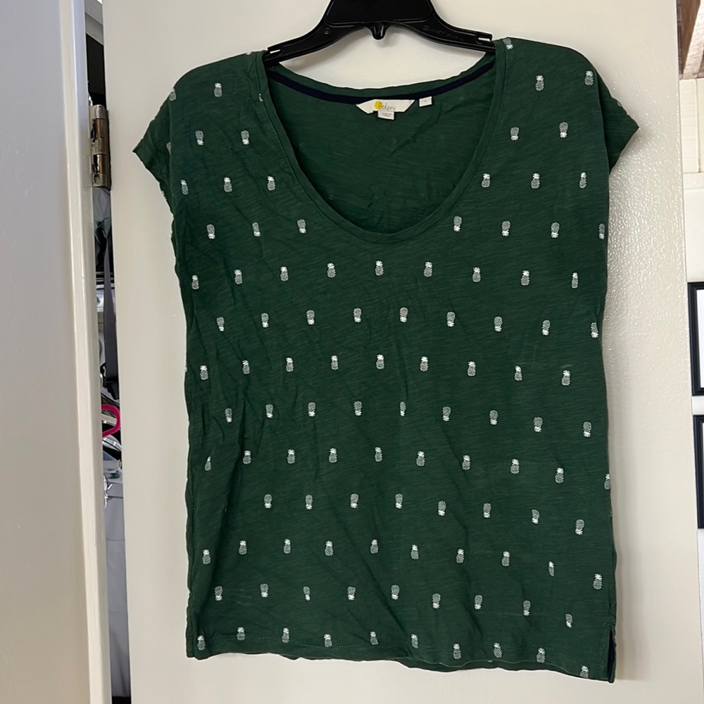 Boden green pineapple top, size small
